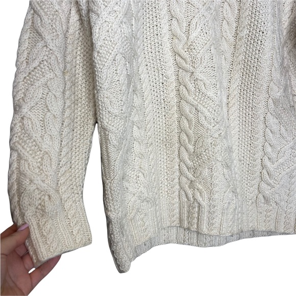 LAUREN RALPH LAUREN Hand Knit Worsted Wool Cable Knit Pullover High Neck Sweater - Picture 7 of 9